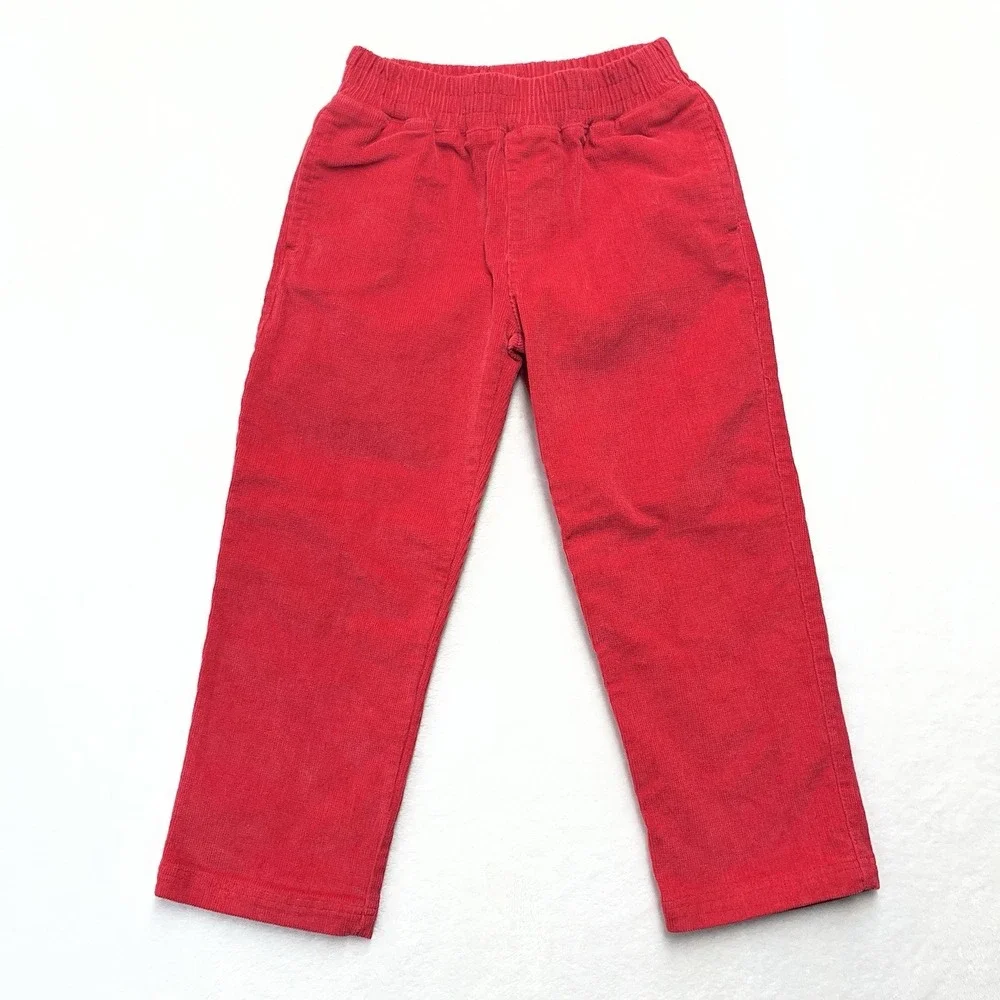 The Beaufort Bonnet Company Corduroy Pants Boys 5 Red Christmas Holiday TBBC